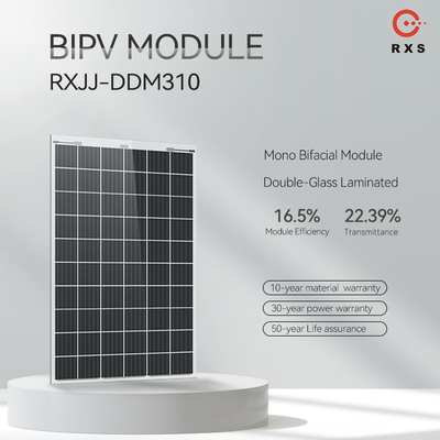 Panneaux solaires BIPV transparents Rixin Module photovoltaïque en verre mono 310W 320W