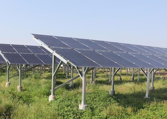 Grounded Bifacial Solar Panels Titl 60 degree Solar Mounting System For Large Scale PV Plant