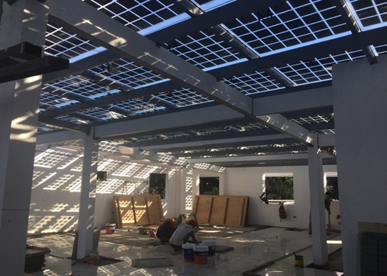 Conception innovatrice de façade et construction du panneau solaire en verre transparent de BIPV
